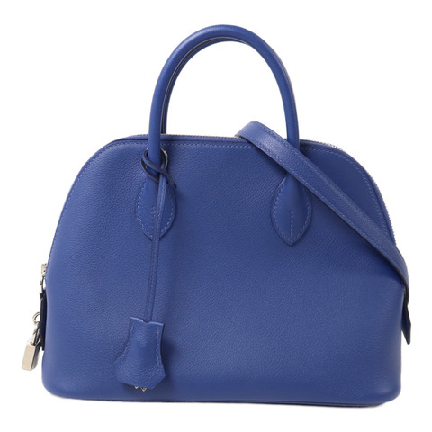 HERMES Evercolor皮革Bolide 25手挽肩背兩用袋Bleu Saphir/Cassis