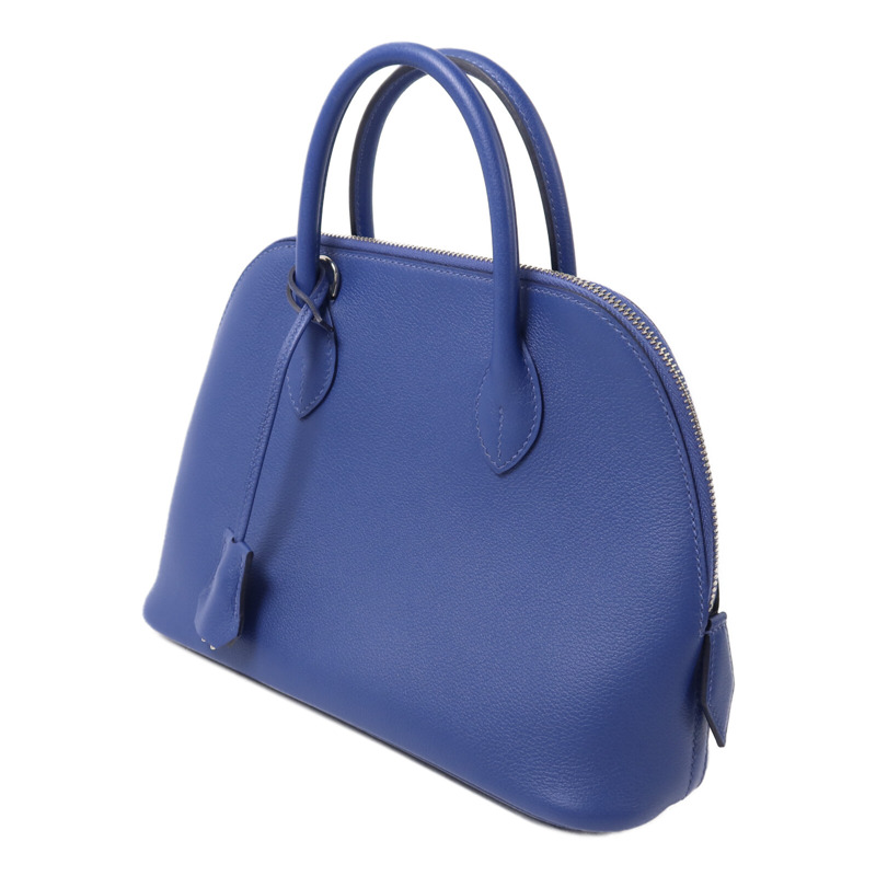 HERMES Evercolor皮革Bolide 25手挽肩背兩用袋Bleu Saphir/Cassis-2