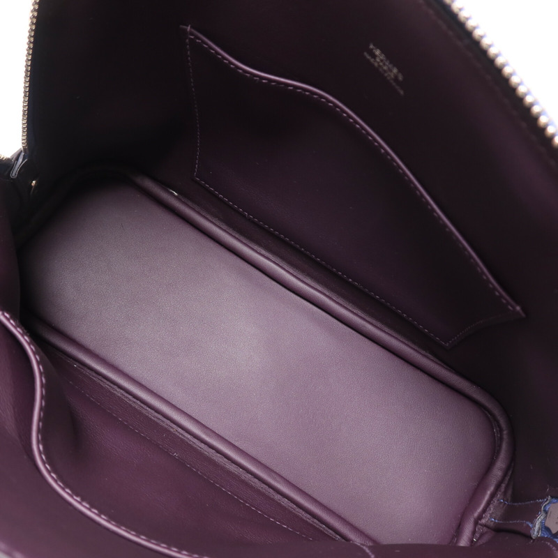 HERMES Evercolor皮革Bolide 25手挽肩背兩用袋Bleu Saphir/Cassis-4