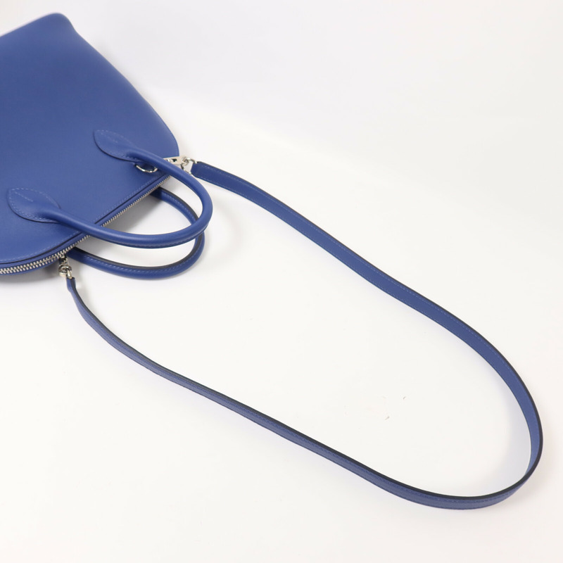 HERMES Evercolor皮革Bolide 25手挽肩背兩用袋Bleu Saphir/Cassis-7