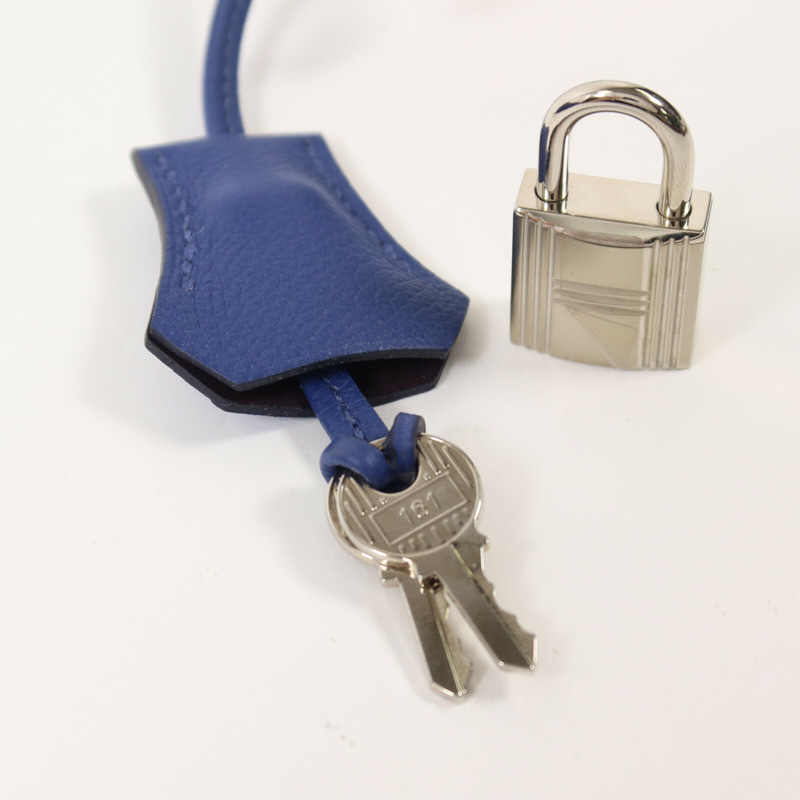 HERMES Evercolor皮革Bolide 25手挽肩背兩用袋Bleu Saphir/Cassis-14