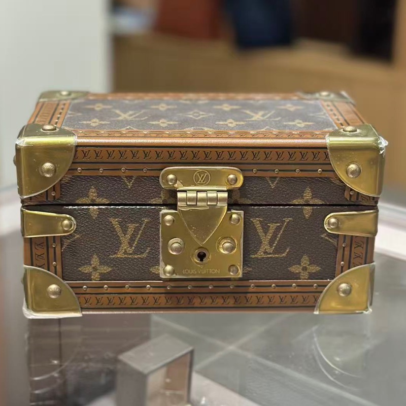 LV/路易威登 Coffret Tresor 20老花首飾箱 經典老花+金屬邊角 紅內里  尺寸：20*12*10cm-5
