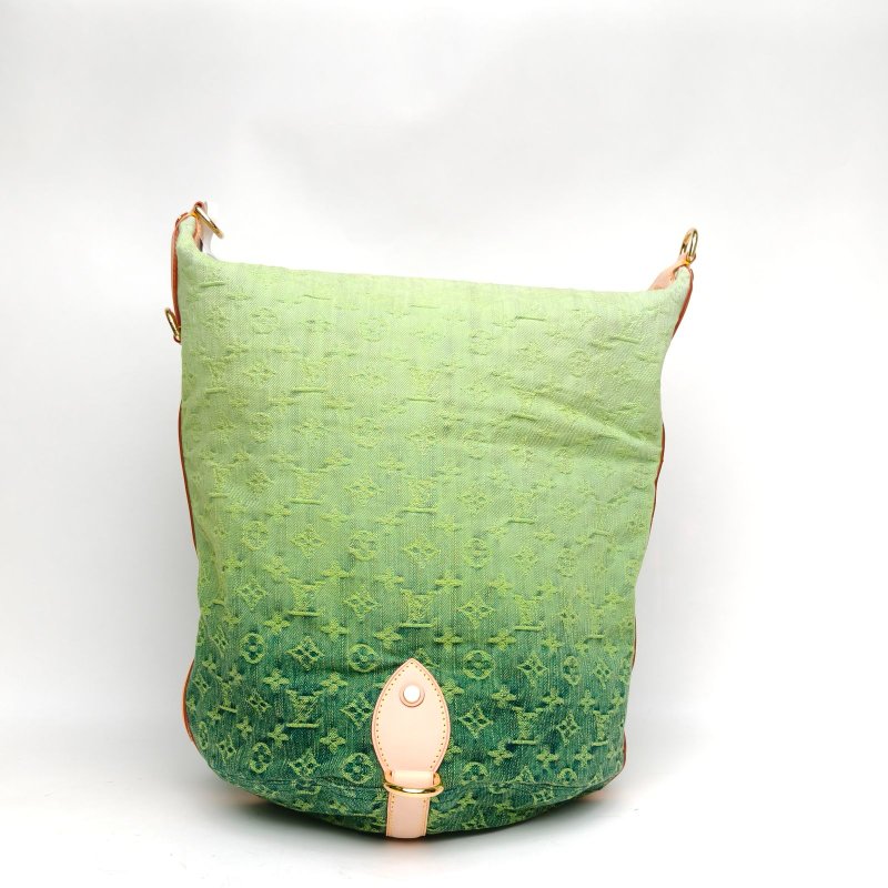 LOUIS VUITTON 綠色帆布2010春夏限定秀款漸變信使包丹寧肩背包-2