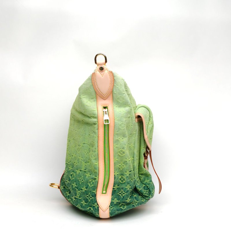 LOUIS VUITTON 綠色帆布2010春夏限定秀款漸變信使包丹寧肩背包-3