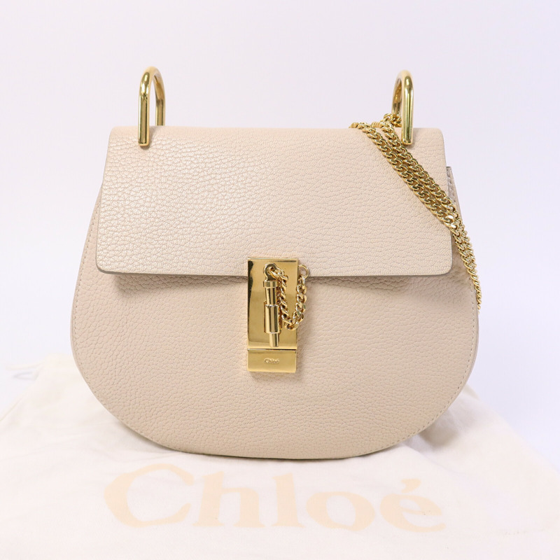 Chloe 牛皮皮革Drew Bag鏈帶肩背袋-9