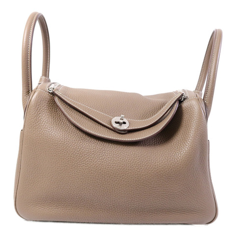 HERMES Clemence皮革Lindy 30手挽肩背兩用袋Etoupe