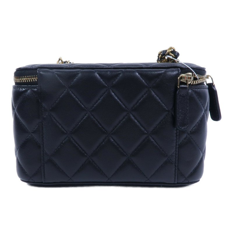 CHANEL 羊皮皮革Vanity Case With Gold Ball鏈帶手挽肩背兩用袋-1