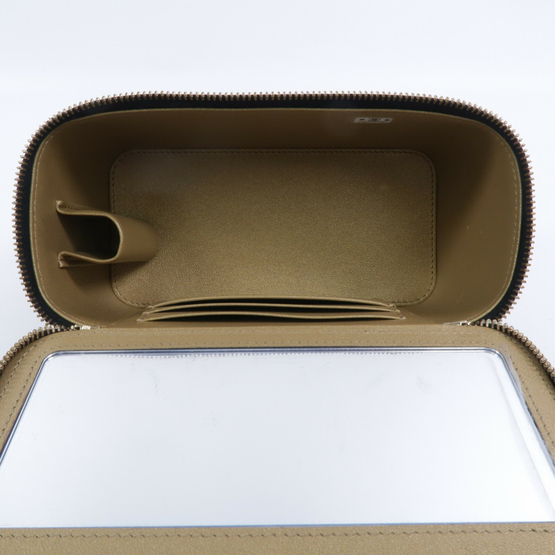 CHANEL 羊皮皮革Vanity Case With Gold Ball鏈帶手挽肩背兩用袋-4