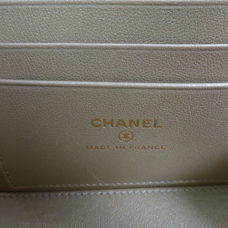 CHANEL 羊皮皮革Vanity Case With Gold Ball鏈帶手挽肩背兩用袋-6