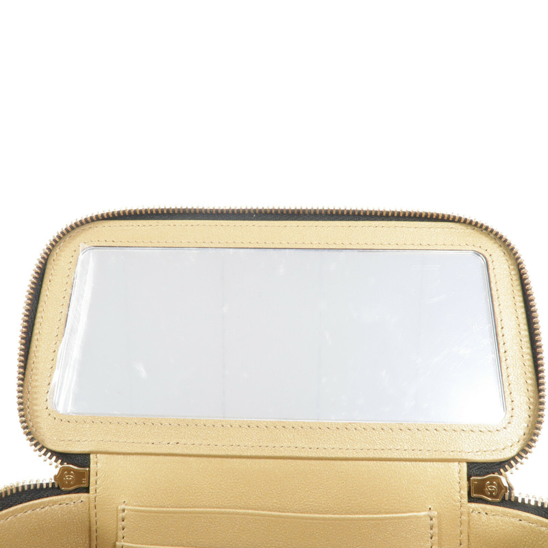 CHANEL 羊皮皮革Vanity Case With Gold Ball鏈帶手挽肩背兩用袋-8