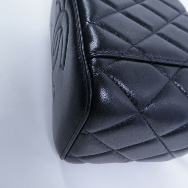 CHANEL 羊皮皮革Vanity Case With Gold Ball鏈帶手挽肩背兩用袋-13