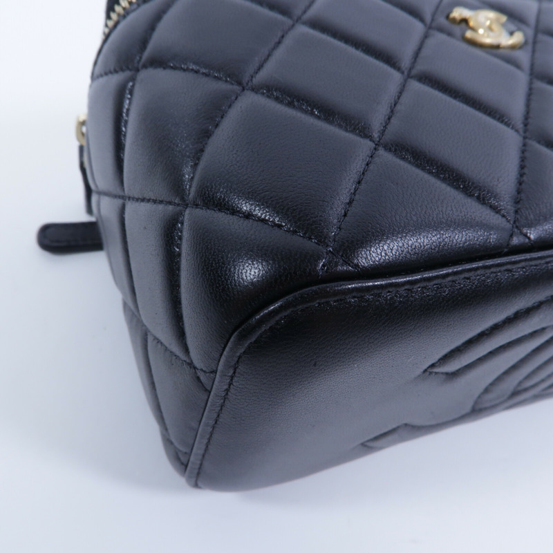 CHANEL 羊皮皮革Vanity Case With Gold Ball鏈帶手挽肩背兩用袋-14