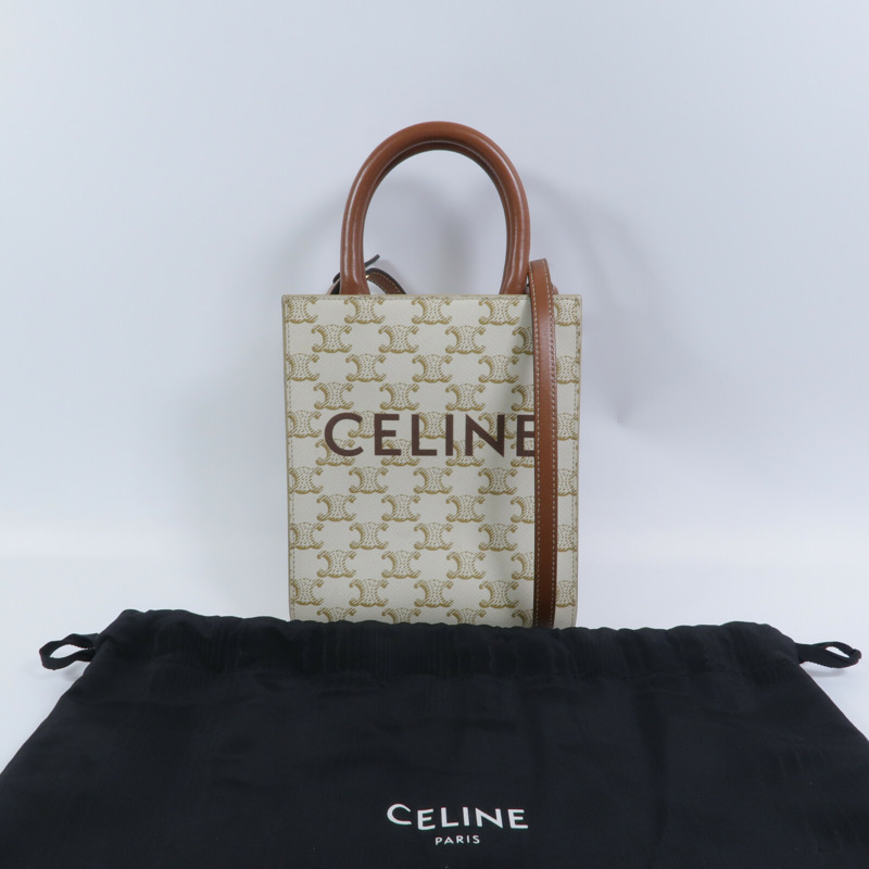 CELINE 塗層帆布Mini Vertical Cabas手挽肩背兩用袋-9