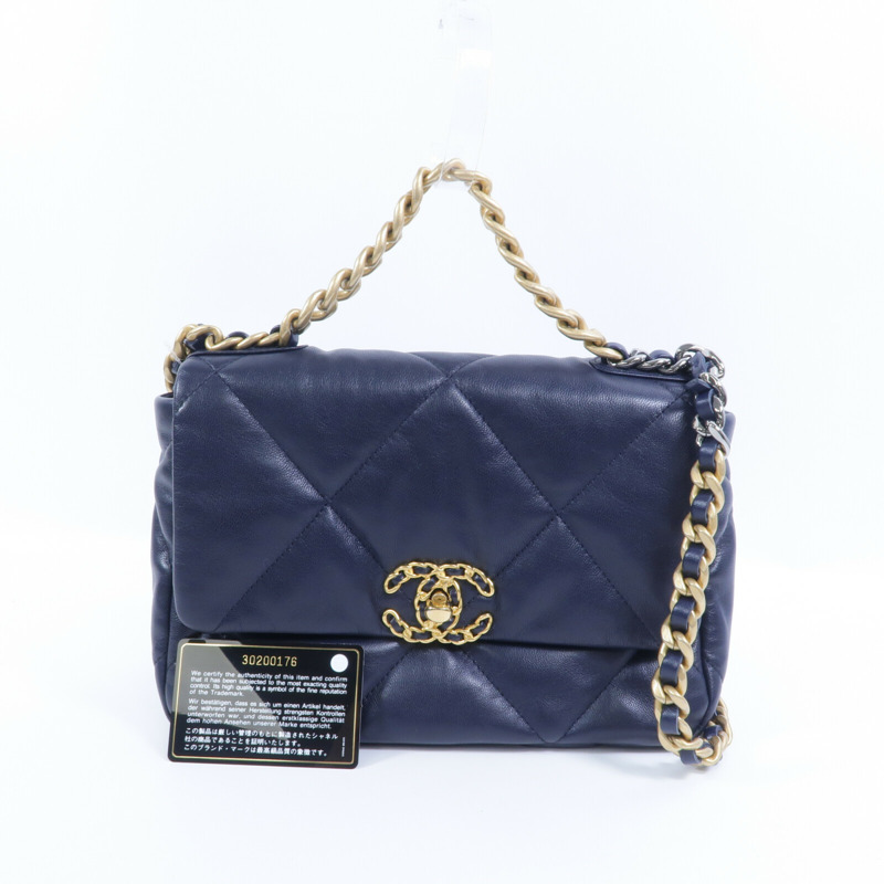 CHANEL 牛皮皮革Chanel 19手挽肩背兩用袋-10