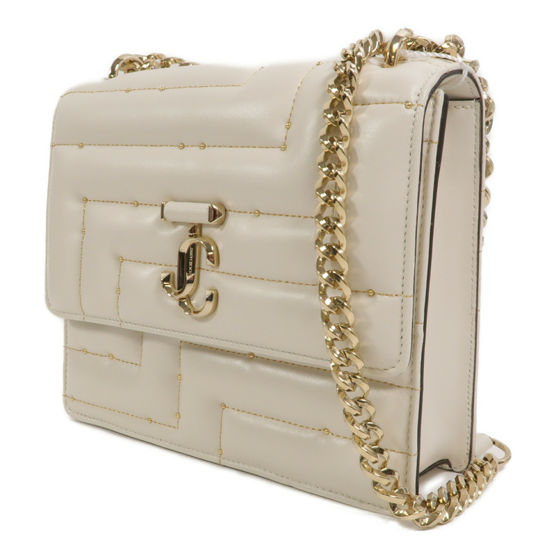 JIMMY CHOO 牛皮皮革Chain Shoulder鏈帶手挽肩背兩用袋-2