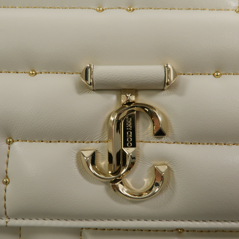 JIMMY CHOO 牛皮皮革Chain Shoulder鏈帶手挽肩背兩用袋-6