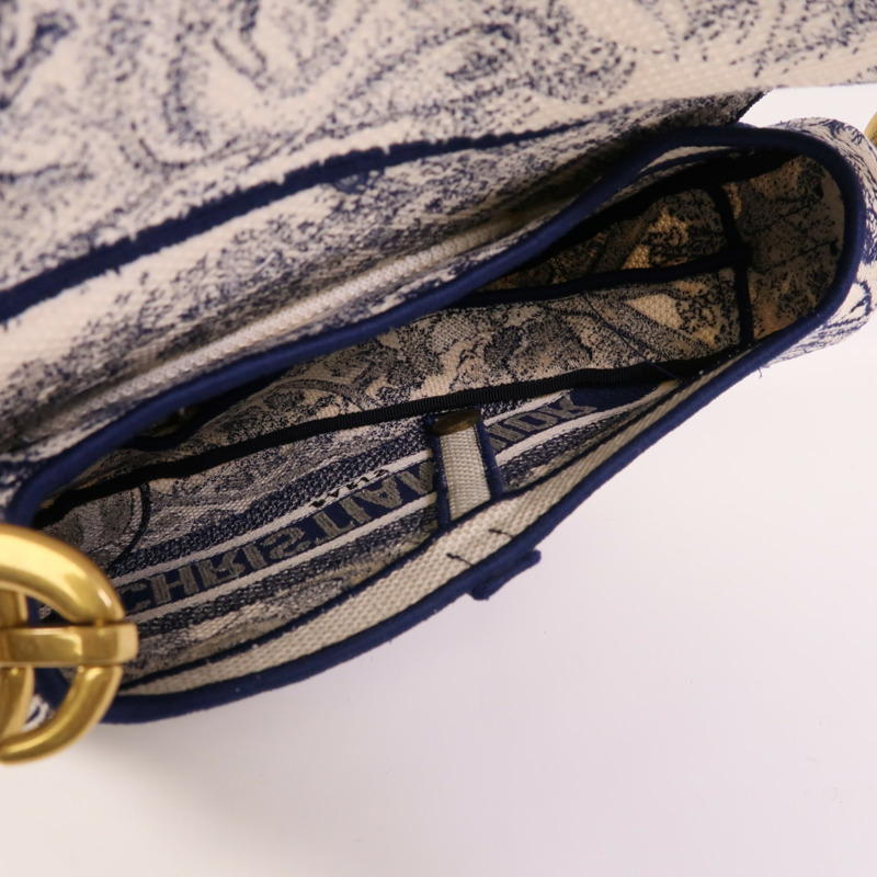Dior 帆布Saddle手挽袋-5