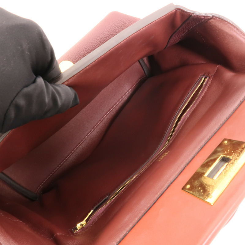HERMES Clemence皮革24/24 29cm手挽肩背兩用袋Red/Rouge H-4