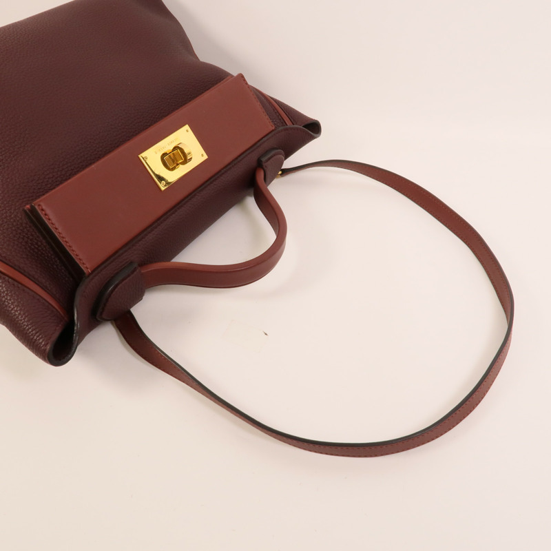 HERMES Clemence皮革24/24 29cm手挽肩背兩用袋Red/Rouge H-5