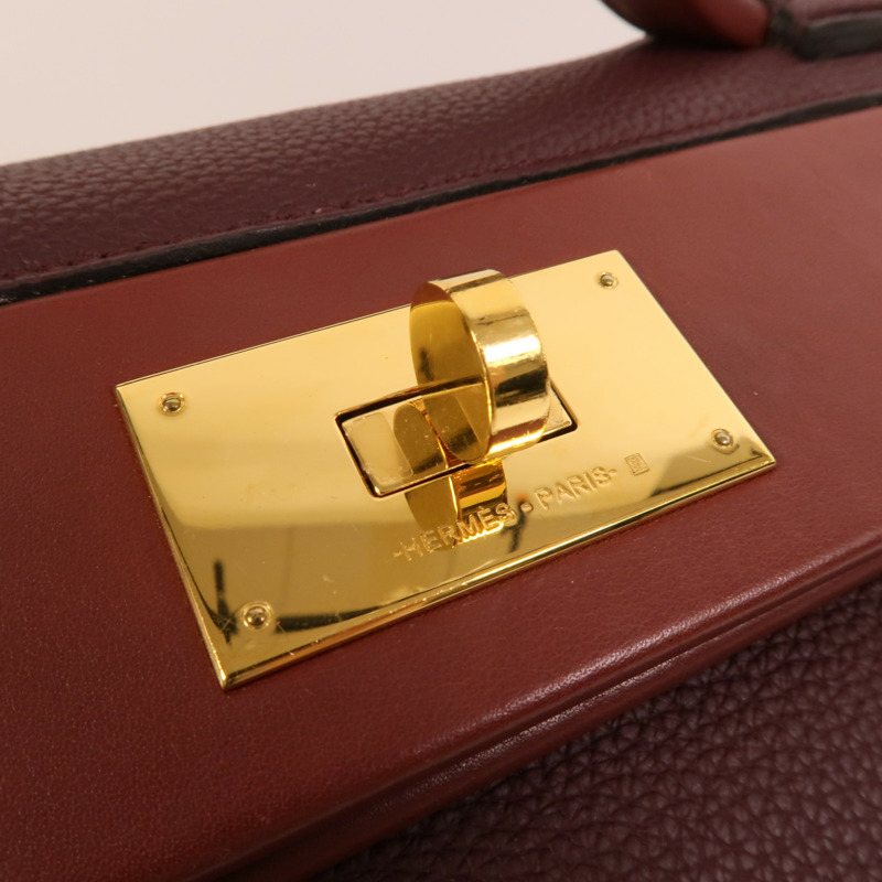 HERMES Clemence皮革24/24 29cm手挽肩背兩用袋Red/Rouge H-9