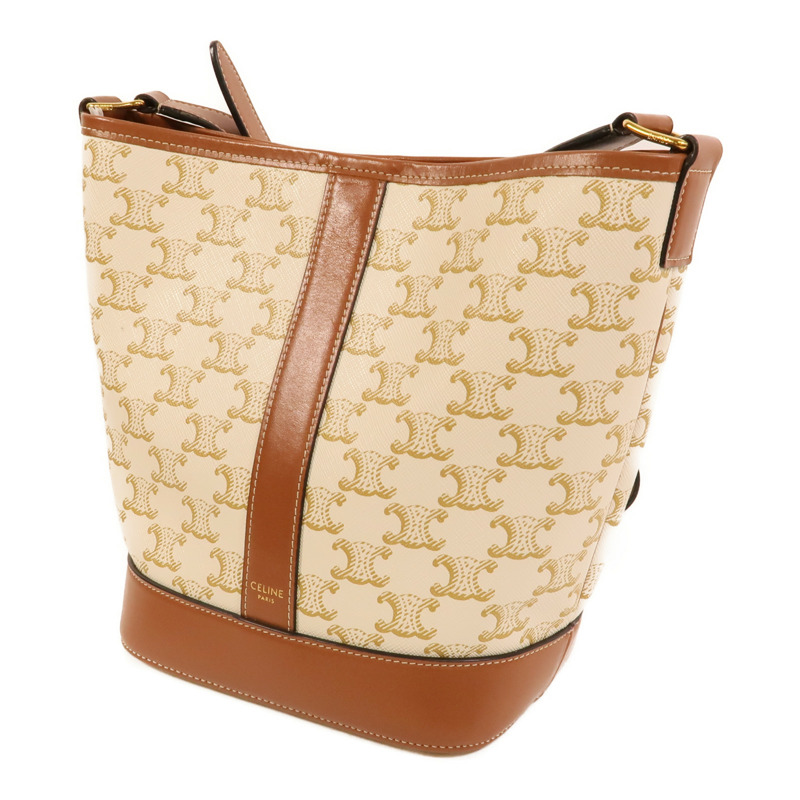 CELINE 塗層帆布Triomphe Bucket Bag Small肩背袋-2