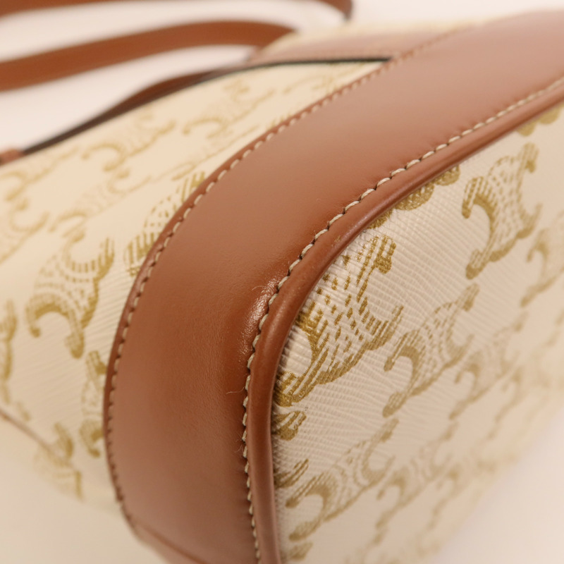 CELINE 塗層帆布Triomphe Bucket Bag Small肩背袋-9