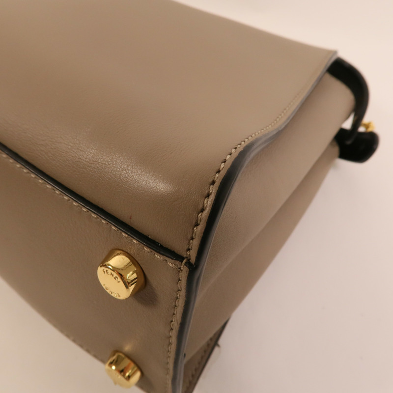 FENDI 牛皮皮革Peekaboo Small手挽肩背兩用袋-10