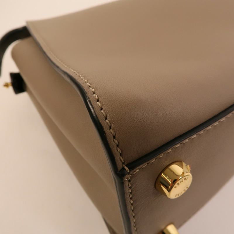 FENDI 牛皮皮革Peekaboo Small手挽肩背兩用袋-11
