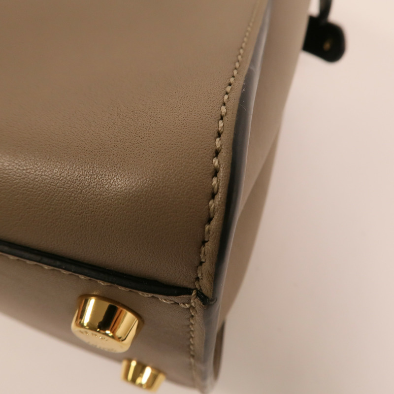 FENDI 牛皮皮革Peekaboo Small手挽肩背兩用袋-12