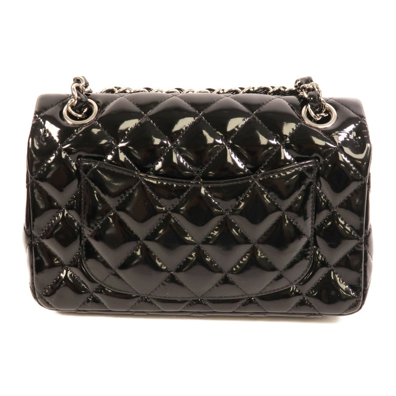 CHANEL 漆皮皮革Mini Classic 20鏈帶肩背袋-1