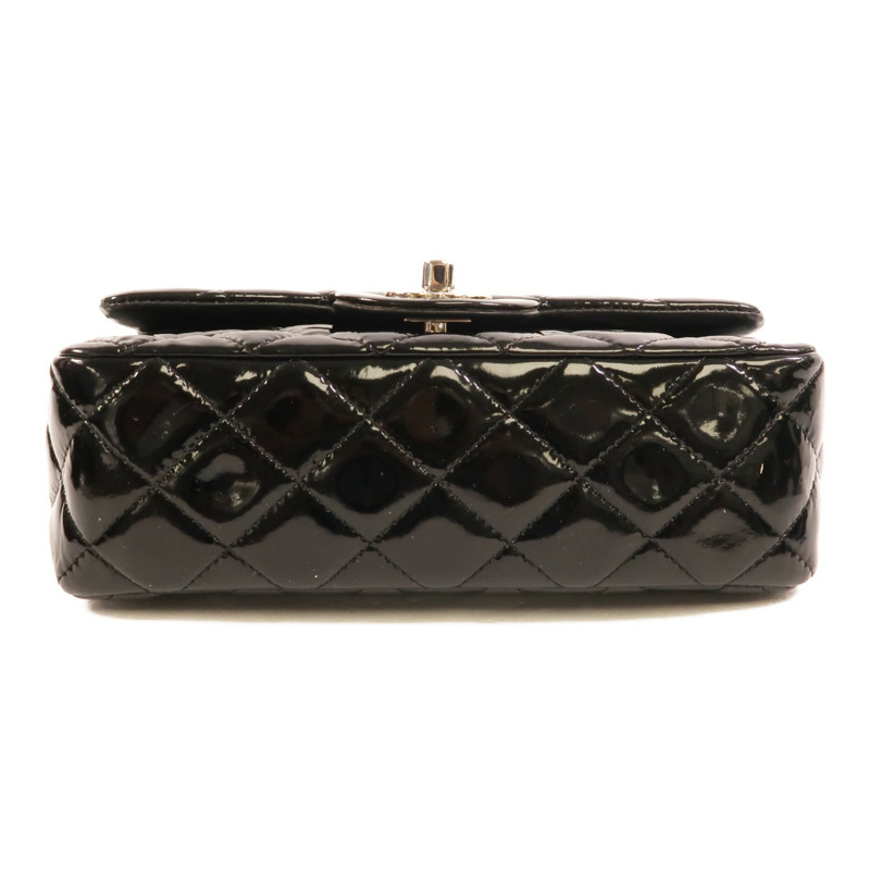 CHANEL 漆皮皮革Mini Classic 20鏈帶肩背袋-3