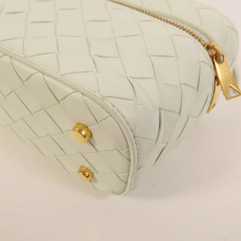 BOTTEGA VENETA 羊皮皮革Mini Intrecciato Vanity Case肩背袋-12