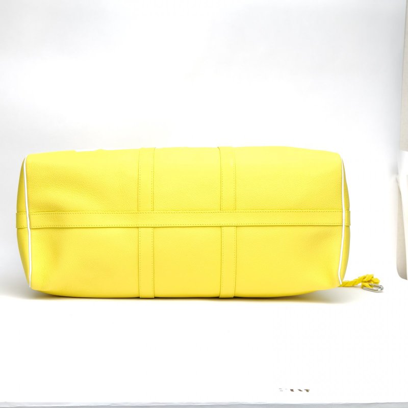 LOUIS VUITTON KEEPALL50配肩帶黃色牛皮晶片肩背包-4