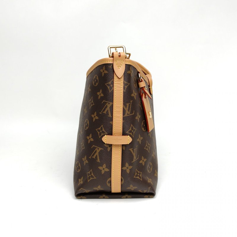 LOUIS VUITTON CARRYALL小號29配子袋老花PVC金扣晶片肩背包-3