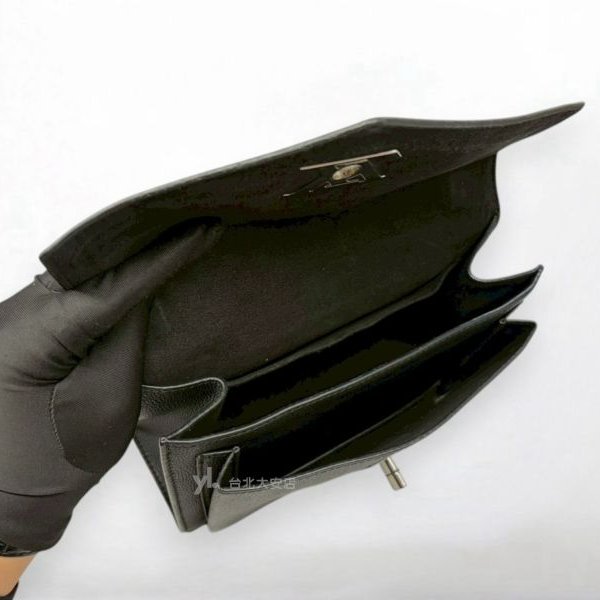 A13205-LV Mylockme 黑色牛皮銀轉釦下蓋鏈包M51418-6