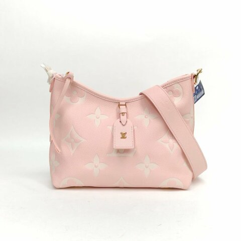 LOUIS VUITTON CARRYALL小號29配子袋粉色牛皮金扣晶片肩背包