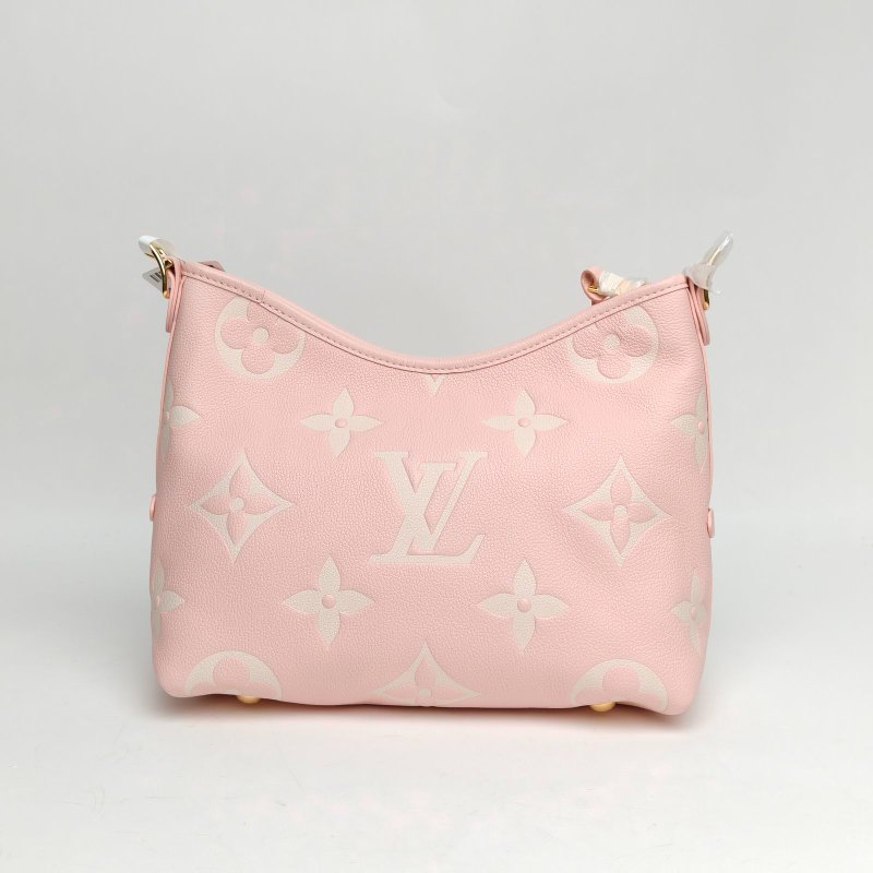 LOUIS VUITTON CARRYALL小號29配子袋粉色牛皮金扣晶片肩背包-2