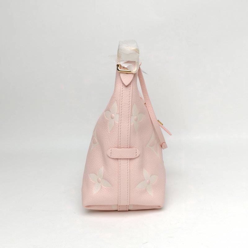 LOUIS VUITTON CARRYALL小號29配子袋粉色牛皮金扣晶片肩背包-3