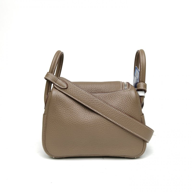 HERMES LindyMini18大象灰TC皮Z刻銀扣肩背包-2