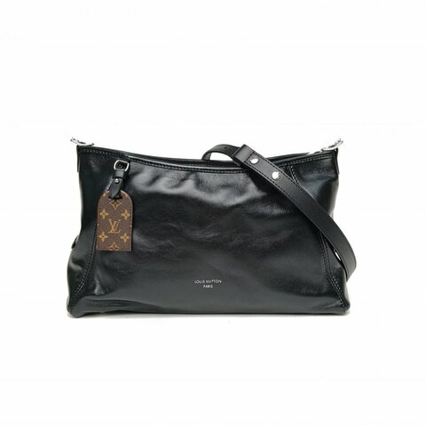 LOUIS VUITTON CARRYALLEastWest黑色羊皮銀扣晶片肩背包