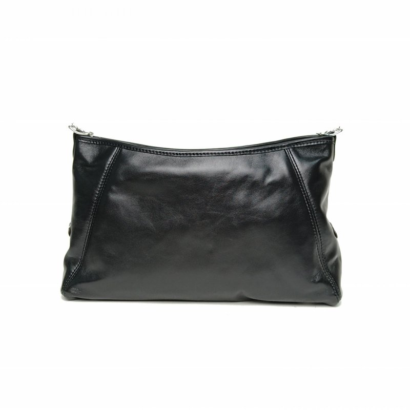 LOUIS VUITTON CARRYALLEastWest黑色羊皮銀扣晶片肩背包-2