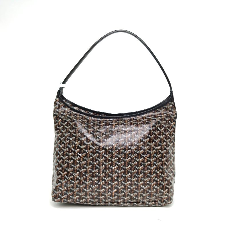 GOYARD BohemeHoboBag子母腋下包黑色PVC銀扣肩背包-2