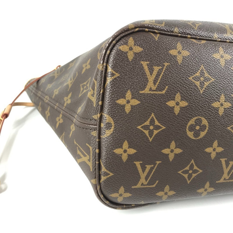 路易威登 M41177 Monogram Neverfull MM 手提包，肩背托特包，附小袋，帆布材質，男女通用，櫻桃棕色，近全新-6