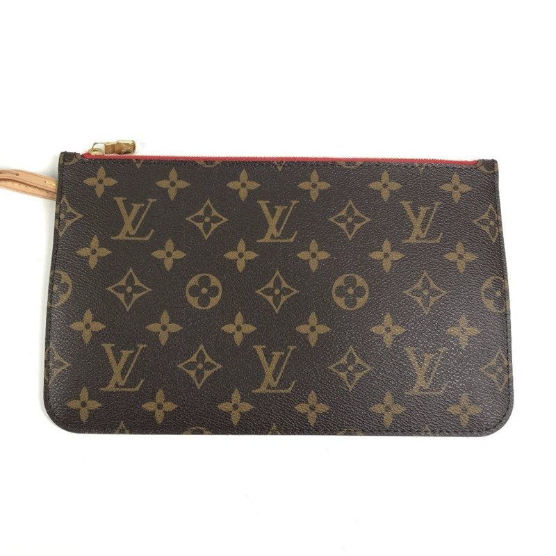 路易威登 M41177 Monogram Neverfull MM 手提包，肩背托特包，附小袋，帆布材質，男女通用，櫻桃棕色，近全新-8