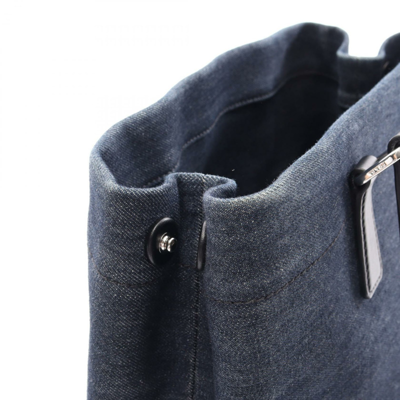 PRADA DENIM VITELLO 手提單肩包 1BG356 牛仔皮革 海軍藍 黑色 二手 女士-5