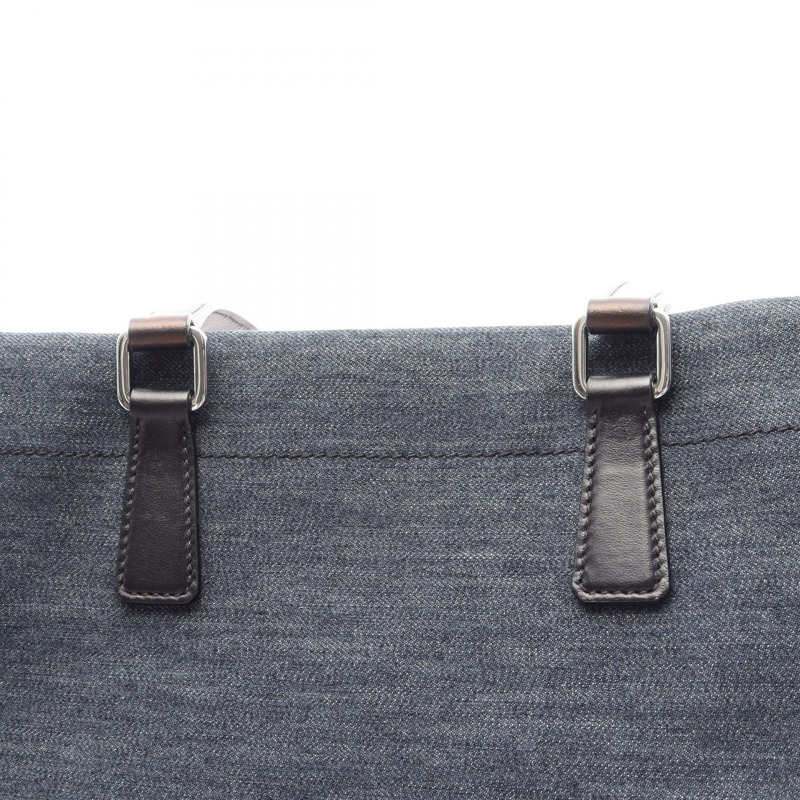 PRADA DENIM VITELLO 手提單肩包 1BG356 牛仔皮革 海軍藍 黑色 二手 女士-11