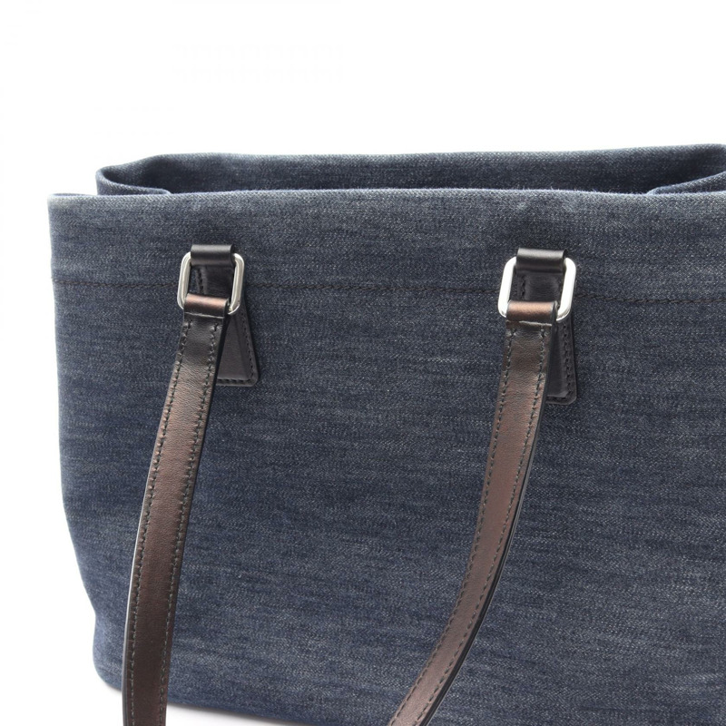 PRADA DENIM VITELLO 手提單肩包 1BG356 牛仔皮革 海軍藍 黑色 二手 女士-12