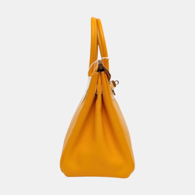 🔥HERMES 愛馬仕Birkin 30 太陽黃Epsom牛皮鉑金包手提包 金色五金框P刻 內縫 99新🆕正品保障❤️-2