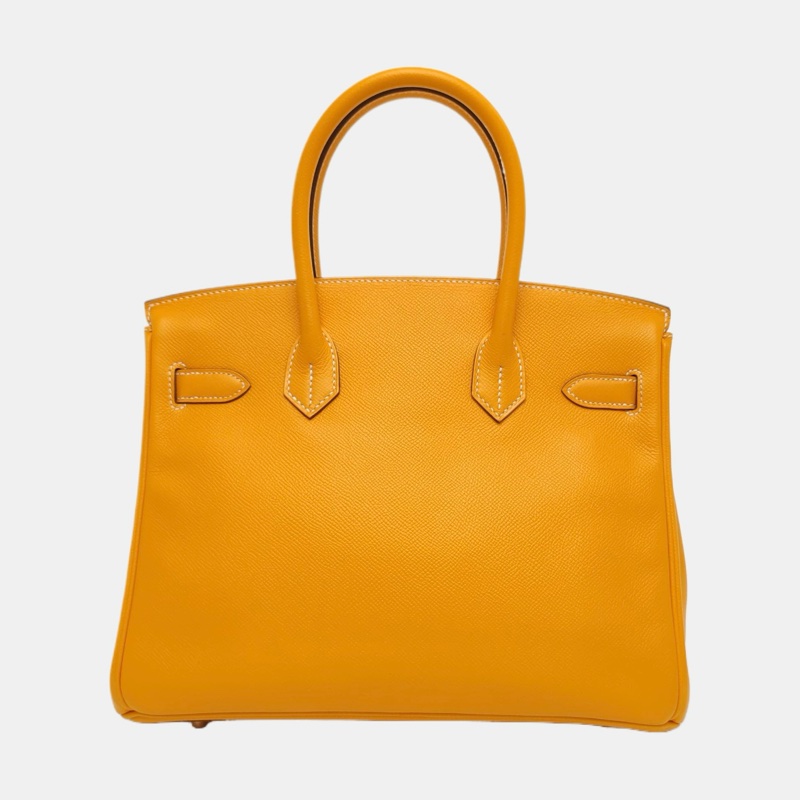 🔥HERMES 愛馬仕Birkin 30 太陽黃Epsom牛皮鉑金包手提包 金色五金框P刻 內縫 99新🆕正品保障❤️-3