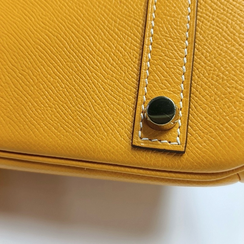 🔥HERMES 愛馬仕Birkin 30 太陽黃Epsom牛皮鉑金包手提包 金色五金框P刻 內縫 99新🆕正品保障❤️-6